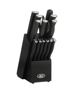 Oster Langmore 15 Piece Stainless Steel Blade Cutlery Set in Black