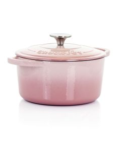 Crock-Pot Artisan 2 Piece 3 Quarts Enamled Cast Iron Dutch Oven in Blush Pink