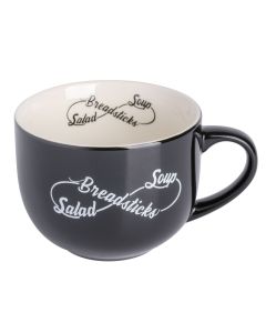 Babish 17 Ounce Wide Fine Ceramic Breadstick Soup & Salad Mug in Black