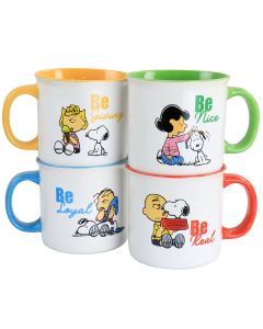 Peanuts Gentle Reminders Stoneware 4 Piece 21oz Mug Set in Assorted Designs