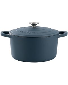 Crockpot Artisan 5 Quart Enameled Cast Iron Dutch Oven in Matte Navy Blue