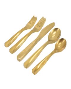 Gibson Home Hulton 20 Piece Stainless Steel Flatware Set in Matte Gold