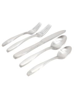 Gibson Home Karlton 20 Piece Stainless Steel Flatware Set in Matte Silver