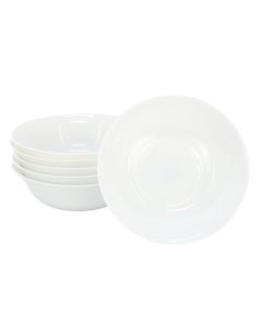 Gibson Ultra White Shadow 6 Piece 6.5 Inch Opal Glass Cereal Bowl Set in White
