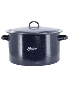 Oster Castillo 11 Quart Enamel on Steel Stock Pot with Lid in Blue