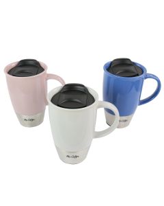 Mr. Coffee14 oz Stoneware Assorted Travel Mug Set of 3