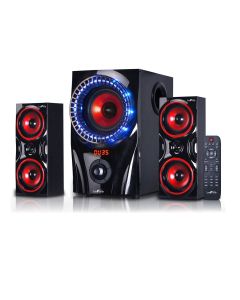 beFree Sound 2.1 Channel Bluetooth Surround Sound Speaker System in Red