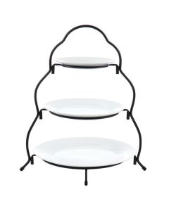 Elama 3 Tier Round Plate Porcelain Serveware Set
