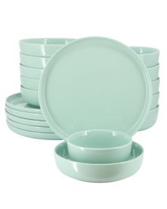 Elama Duncan 18 Piece Porcelain Dinnerware Set in Mint