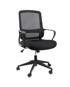 Elama Mid Back Adjustable Mesh and Fabric Office Chair in Black