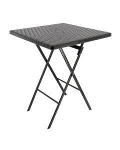 Elama Plastic Rattan Folding Square Table in Black