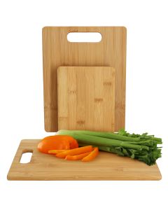MegaChef 3 Piece 8 Inch, 11 Inch, and 13 Inch Bamboo Wood Cutting Board Set