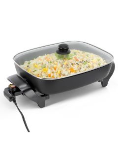 MegaChef 14.96 Inch Electric Fry Pan with Non-Stick Coating