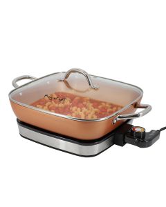 MegaChef 11.81 Inch Electric Fry Pan with Copper Coating