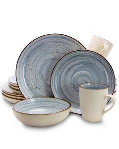 Elama Mellow 16-Piece Dinnerware Set in Powder Blue