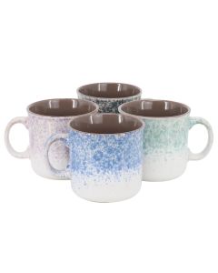 Gibson Home Blurry 4 Piece 19 Ounce Stoneware Straight Shape Mug Set in Assorted Colors