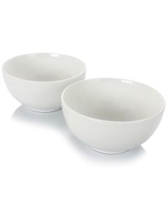 Gibson Home 2 Piece 7 Inch Ceramic All-Purpose Round Bowl Set in White
