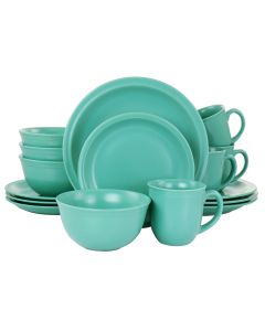 Gibson Home 16 Piece Siam Stoneware Dinnerware Set in Green