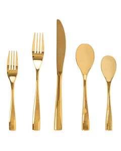 Gibson Elite Holland Road 20 Piece Gold Stainless Steel Flatware Set