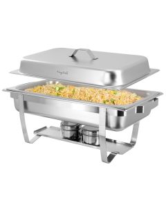 MegaChef 9.5 Quart Stackable Stainless Steel Professional Chafing Dish/Food Warmer/Buffet Server Serving Dish