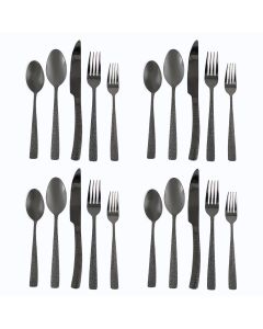 Gibson Elite Stonehenge 20 Piece Flatware Set in Black