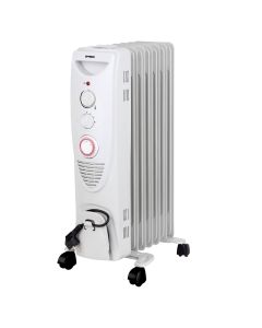 Optimus Portable 7 Fins Oil Filled Radiator Heater with Timer