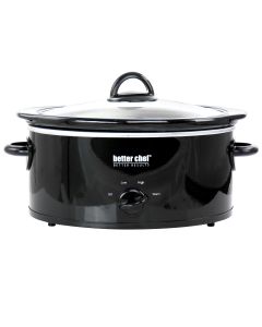 Better Chef 3 Quart Oval Slow Cooker with Removable Stoneware Crock in Black