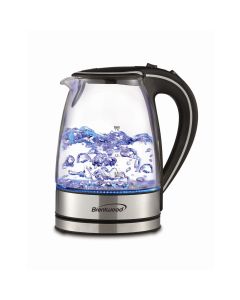 Brentwood 1.7L Tempered Glass Tea Kettle in Black