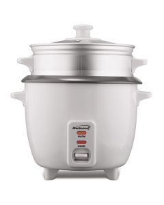 Brentwood 8 Cup Rice Cooker / Non-Stick with Steamer in White
