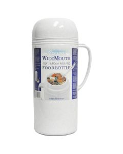 Brentwood 1.0L Wide Mouth Mouth Glass Vacuum/Foam Insulated Food Thermos