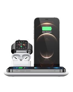 Trexonic 4 in 1 Fast Charge Wireless Charging Station in White